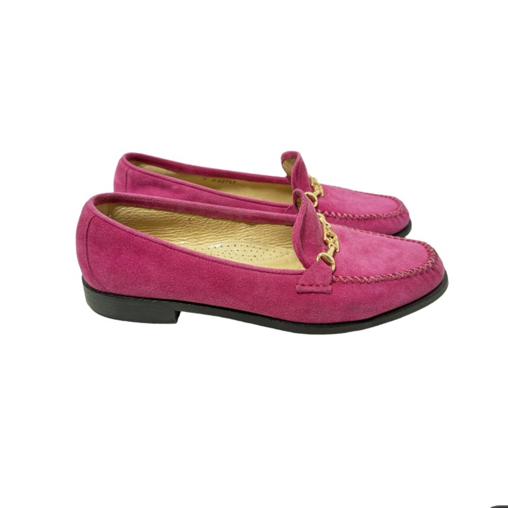 ESCADA | Handsewn Italian Moccasins Loafers Pink Suede Office Career Preppy VTG - Picture 8 of 16